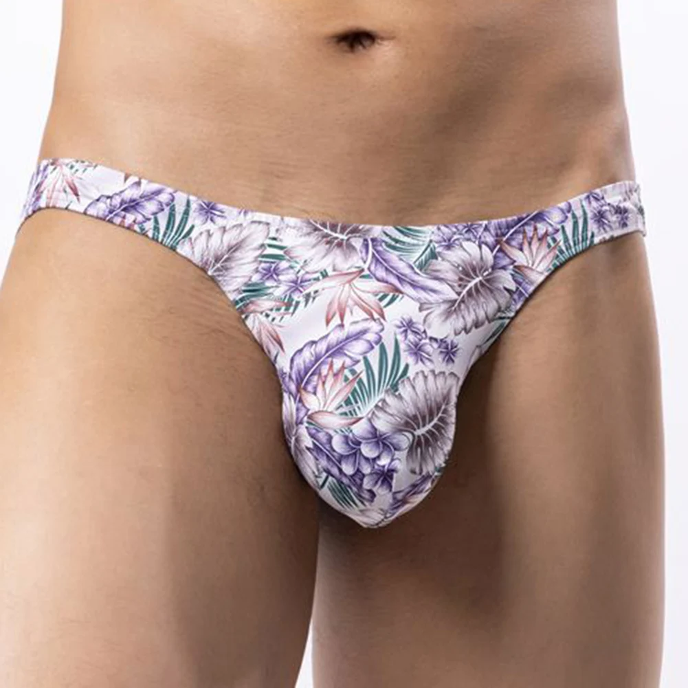 

Men Print Thongs Low-rise Briefs Soft Sleep Underwear Summer Men's Panties T-back Underpants Pouch G-string Lingerie Fashion