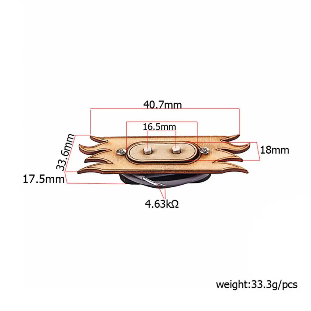 Maple Cigar Box Guitar Pickup 2 String Bridge Element Wired Magnetic Part for Custom Guitar Project