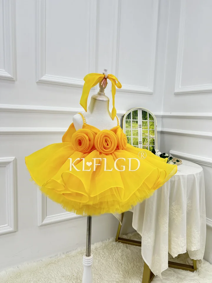 strapless open back dress Pink Chick Yellow Princess Ball Gown main image 1