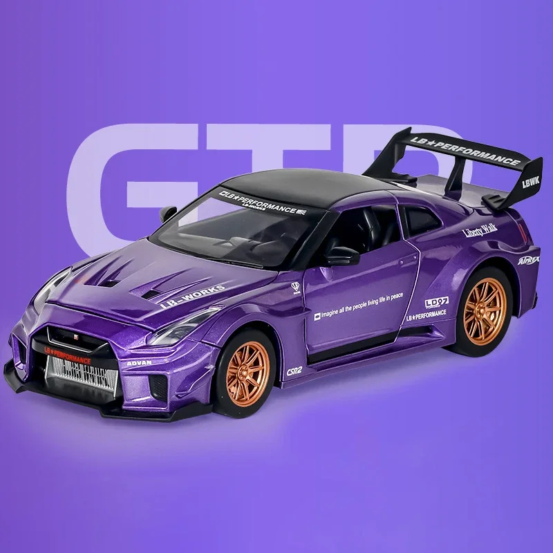 1:24 Nissan GTR CSR2 Skyline Ares diecast e veicoli giocattolo modello di auto giocattolo in metallo alta simulazione Pull Back Collection giocattoli per bambini