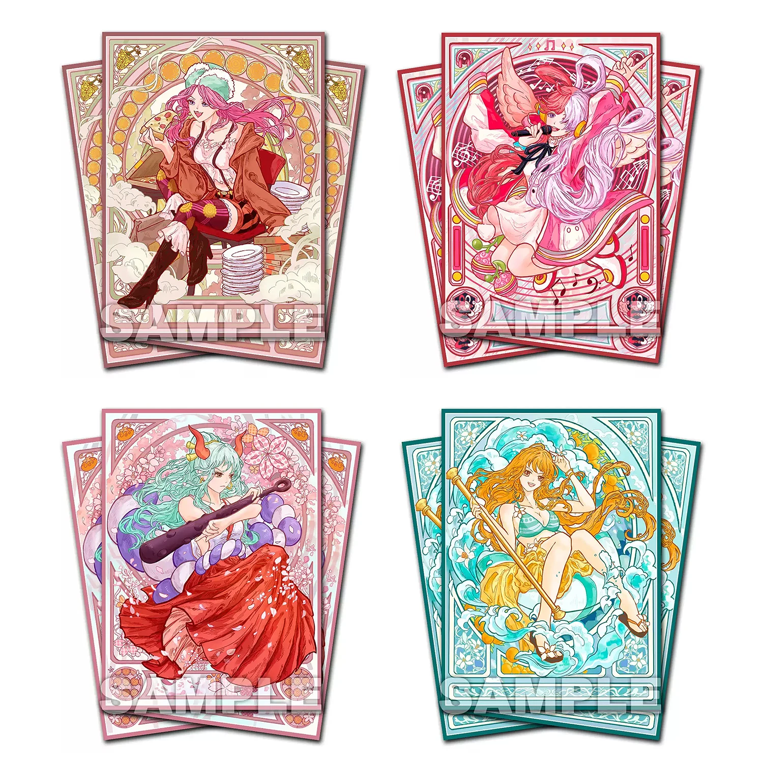 60 Stück/Packung OPCG Folien-Kartenhüllen Nami Uta Yamato Kartenschutz für Standardgröße Glänzende Abdeckung für OPCG/DPCG Brettspiel 67x92mm