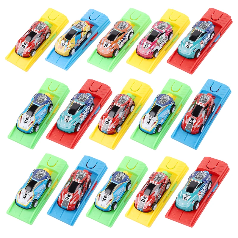 

10pcs Random Color Catapult Sliding Racing Plastic Creative Children Simulation Cartoon Car Funny Toy Birthday Gift