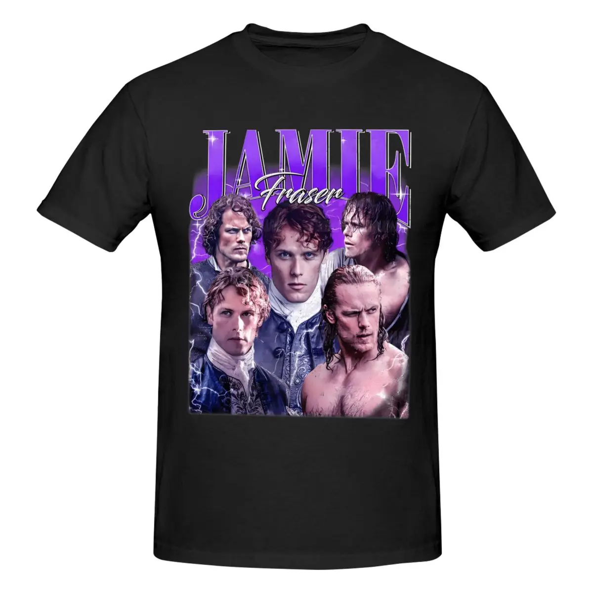 Men Jamie Fraser Outlander Trending T Shirt Vintage Cotton Crewneck Men T Shirt