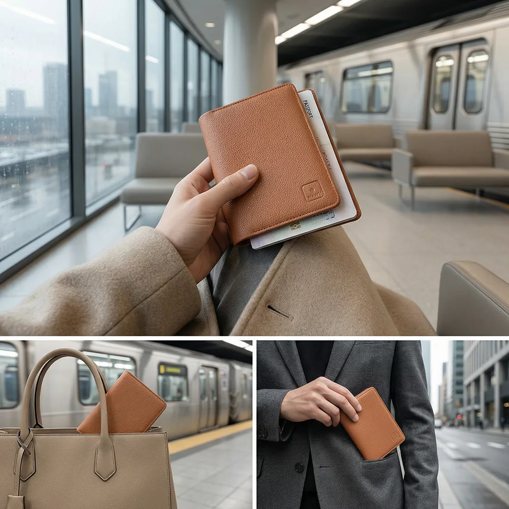 WiWU Master Reisepass-Geldbörse RFID Anti-Skimming PU-Leder-Tasche Hautfreundliche Organizer-Tasche Aufbewahrungs- und Tragetasche – Detail 6