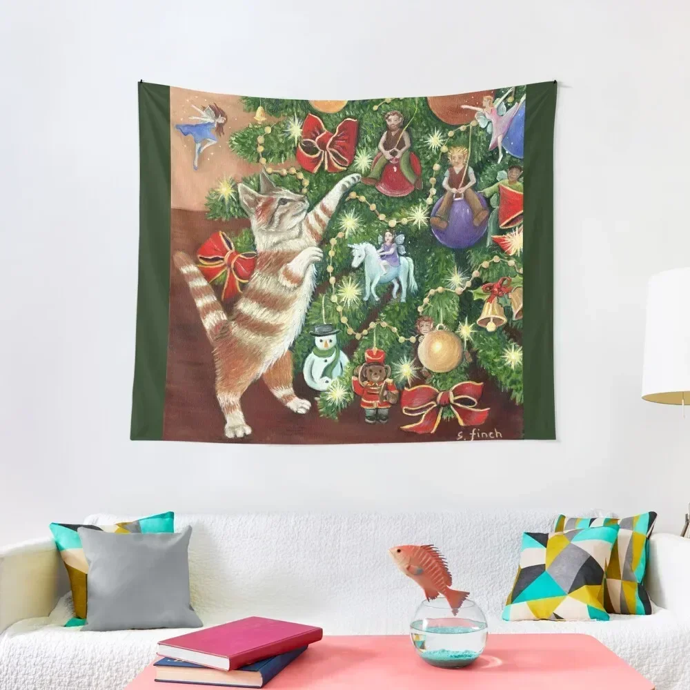 Fairy Tag at Christmas' by Sonia Finch Tapestry Cute Room Things Outdoor Decoration Tapestry