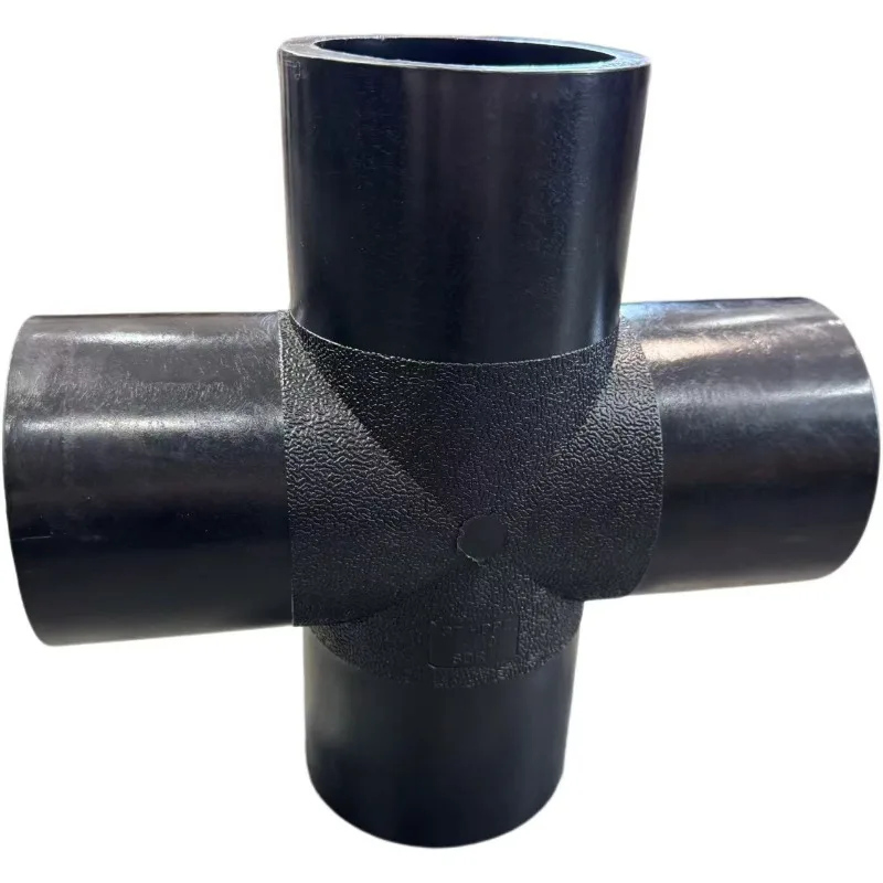 110MM equal diameter cross tee pipe fittings PE100 material, suitable for water treatment in China, including molding