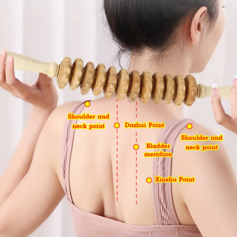 

Wooden Massager Multifunctional Neck Massage Wheel Manual Roller Back Massager