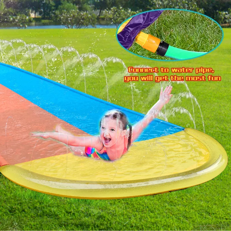 Summer Water Toys Outdoor Grass Water Spray Double New Children's Water Slide