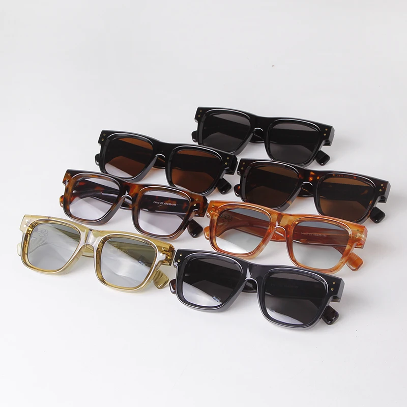Klassische Niet quadratische Sonnenbrille Frauen Männer 2024 Marke Designer Mode Vintage Nagel rahmen Schildpatt Sonnenbrille uv400 s24115 – Detail 1
