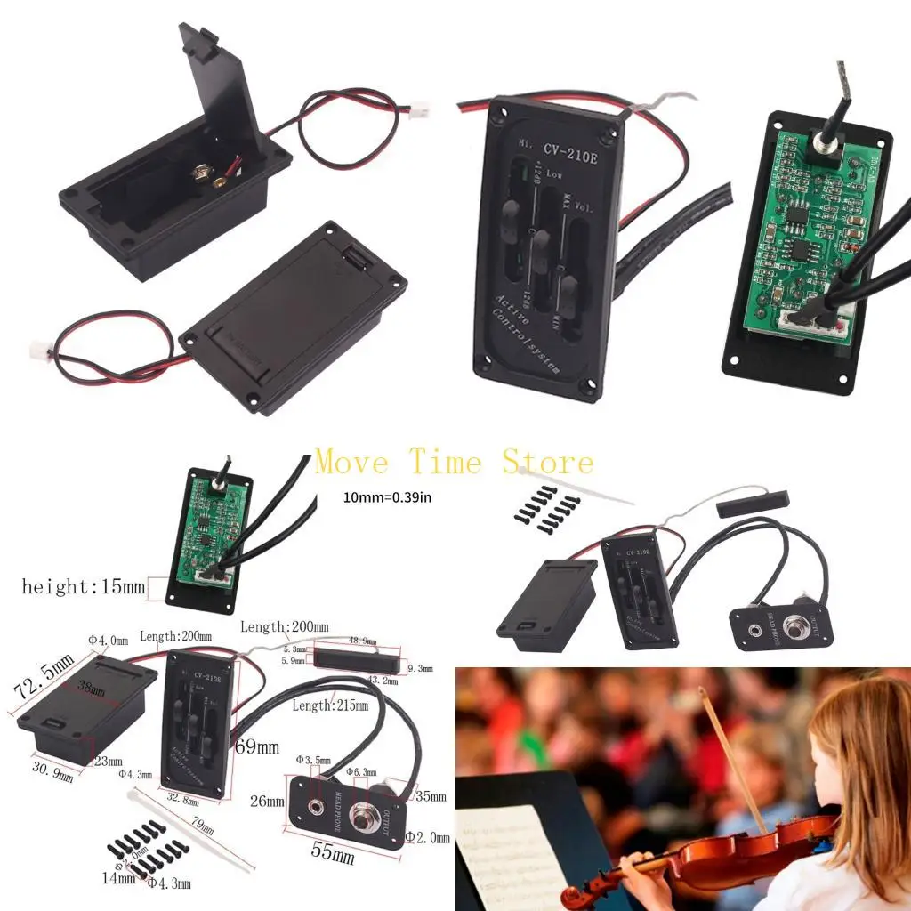 92ME Advanced Electric Violin Pickup System Adjustable Frequency Response Noise Reduction