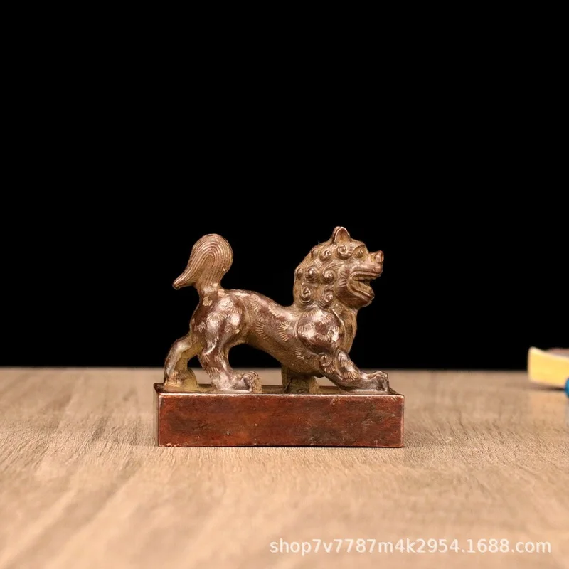 Brass alloy craft animal seal home study decoration ornament