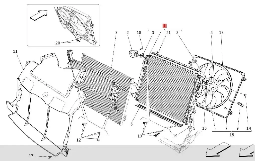 

Durable Car Engine Cooling Radiator Suitable for Maserati Ghibli OEM 670030844 Car Radiator