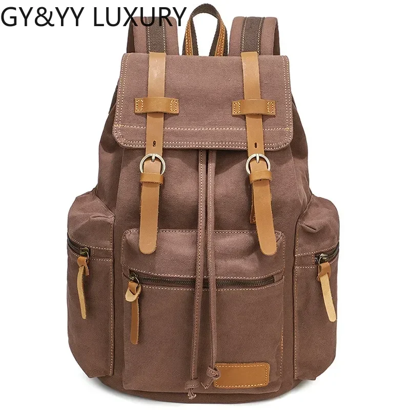 

Retro canvas backpack casual computer bag student schoolbag street trend backpack Camping canvas bags for men