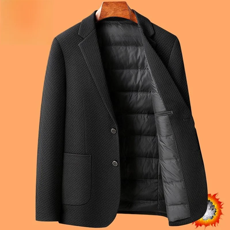 

Comfortable High Quali Men's Winter Thiened Casual Faionable Suit Sle down Jaet Warm Inner Polyester Fiber