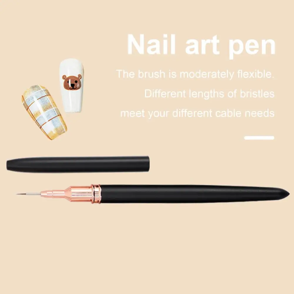 Bristled Nail Art Brush Stylish Durable Nail Art Pens for Exquisite Fine Line Designs Enhance Nail Art with Long-lasting