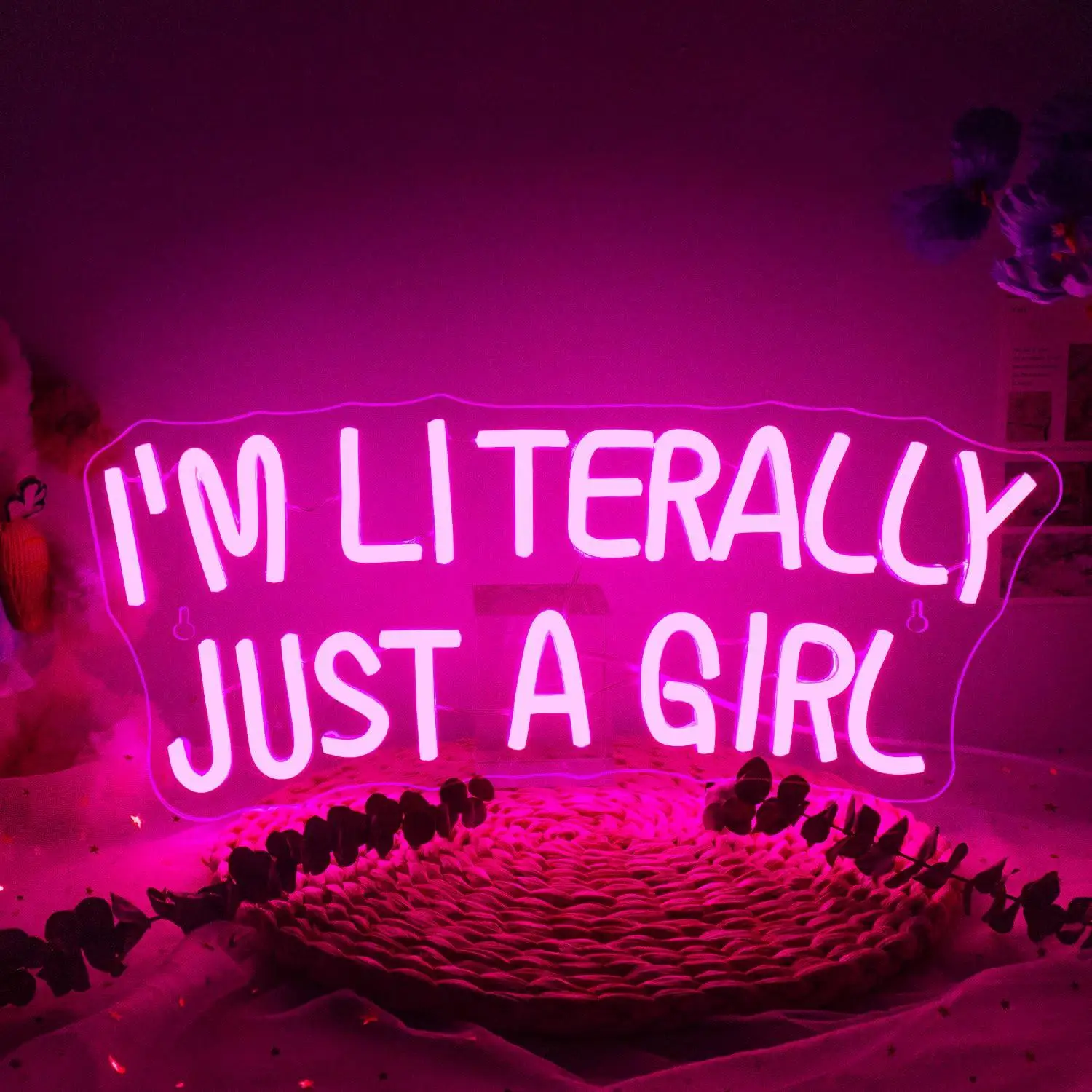 

I'M Literally Just A Girl Neon Sign USB Powered LED Dimmable Neon Light for Bedroom Girlsroom Party Decor Birthday Gift for girl