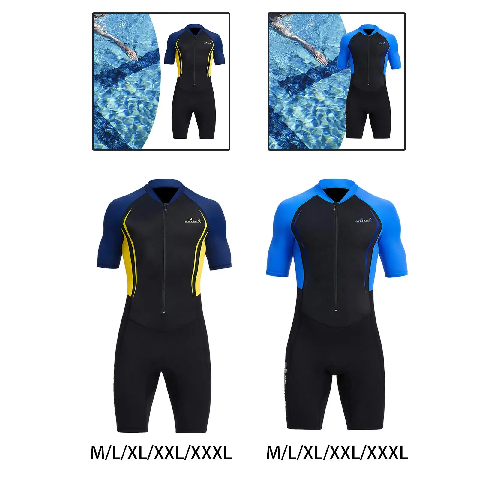

Mens Shorty Wetsuit 1.5mm Premium Neoprene Suit for Spearfishing