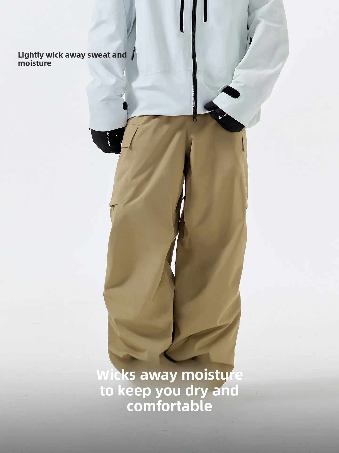 سراويل تزلج نانند للسيدات خفيفة الوزن 3 لتر مقاومة للماء احترافية لإزالة الرطوبة سراويل تزلج فضفاضة للرجال