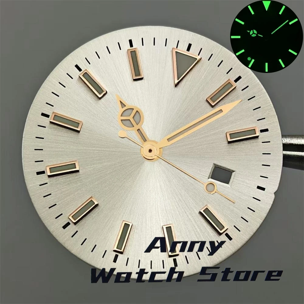 24.5mm Sunburst Women Watch Dial Hand Set White Gray Green Pink Gold Rose Gold Dial Fit NH05 Movement For Lady Watch