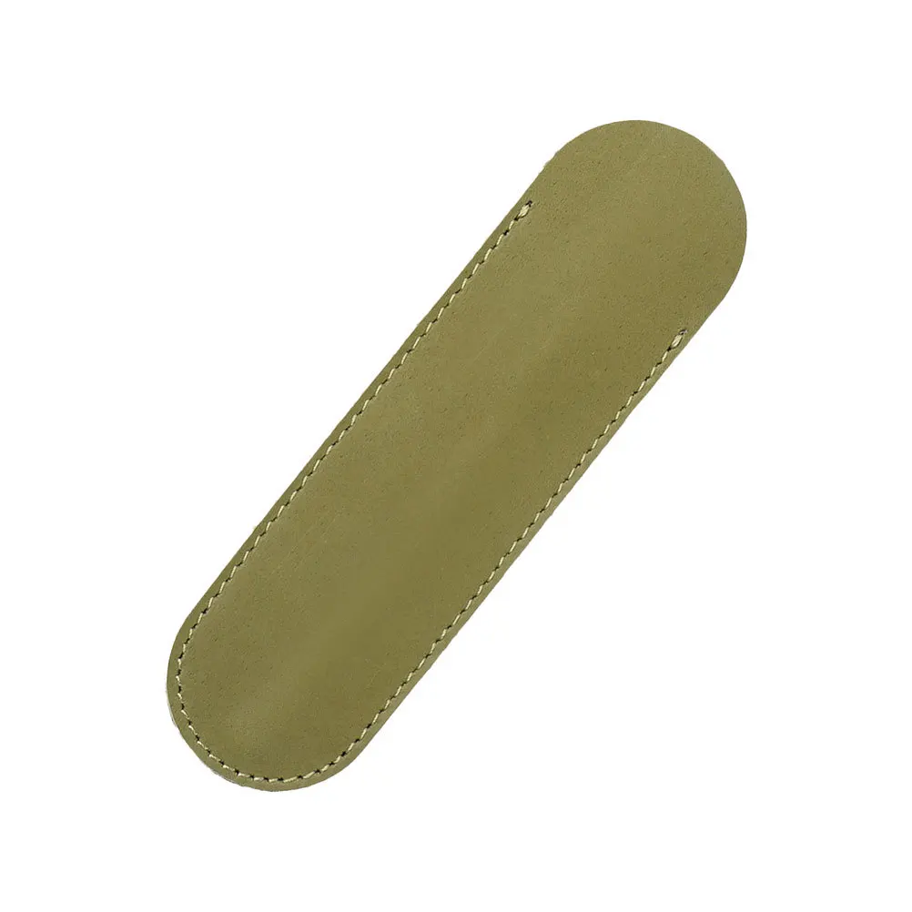 

Pen Pouch Holder Single Slot Genuine Hand Stitched Retro Style Fountain Pen Case for College Office Use Olive Green