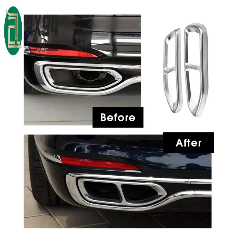

AX94-Tailpipe Trim Frame Exhaust Trim Cover Car For BMW 7 Series 730 740 750Li 2016-2018 Accessories