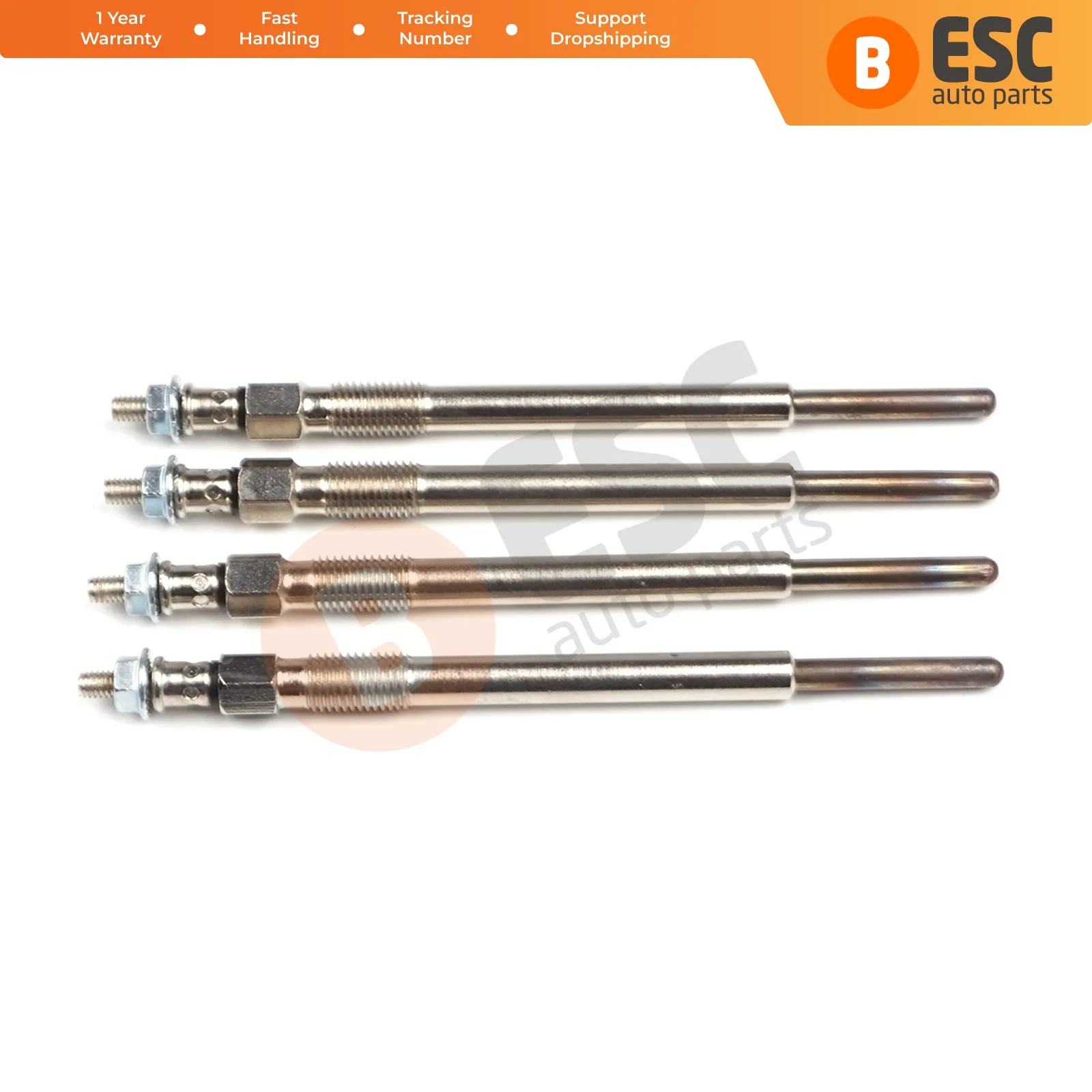 

ESC Auto Parts EGP1-1 4 Pcs Heater Glow Plugs 596019, 1148105, GX4118 for Citroen Toyota Ford Peugeot Mazda Volvo Suzuki Mini