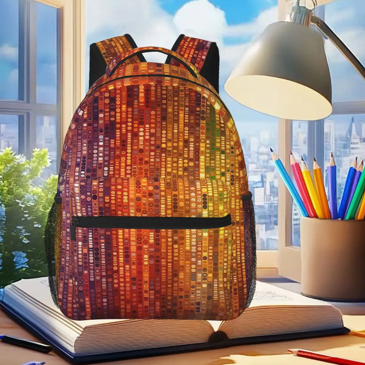 

Золотой студенческий рюкзак Bits And Bytes, школьная сумка, походный дорожный рюкзак для мальчиков и девочек, модная сумка для книг, сумки на плечо