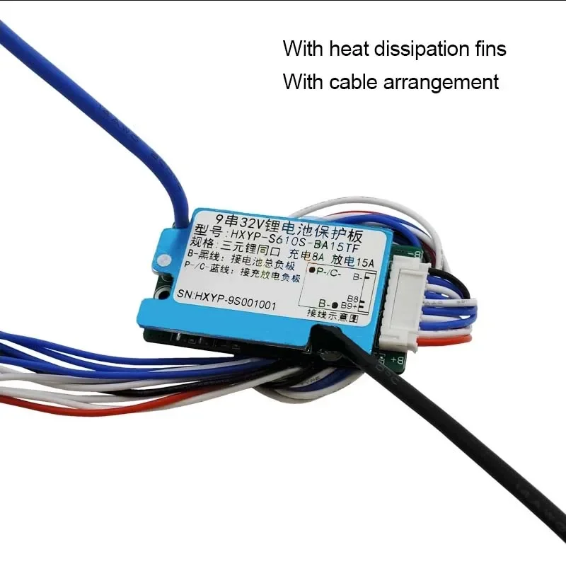 HeltecBMS 6S 7S 8S 9S 10S BMS 36V 15A 20A Płyta zabezpieczająca 3.7V 18650 Bateria litowa z regulacją temperatury / silnik Ebike BMS