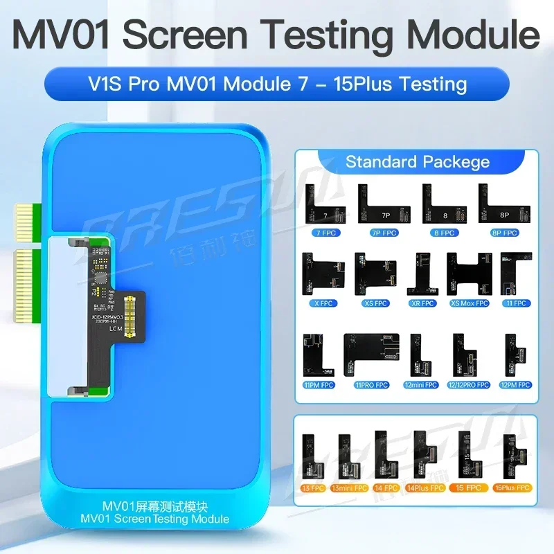 

JC JCID V1S PRO MV01 Screen Testing Module For iPhone X 11 12 13 14 15 Pro Max Plus MINI Display touch full function test module