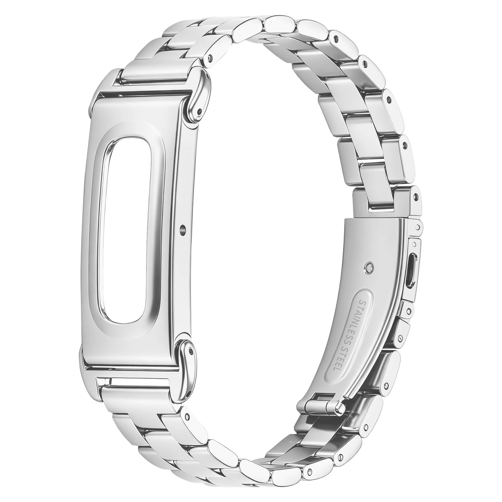 For Google Fitbit Air Strap Stainless Steel Metal Three-Beads Wristband Straps with Metal Case For Fitbit Google Air Bracelet