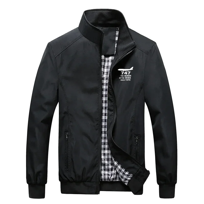 

747-1970 Spring Autumn Aviation Pilots Plaid Lightweight Windbreakers Flight Men Jackets Coats