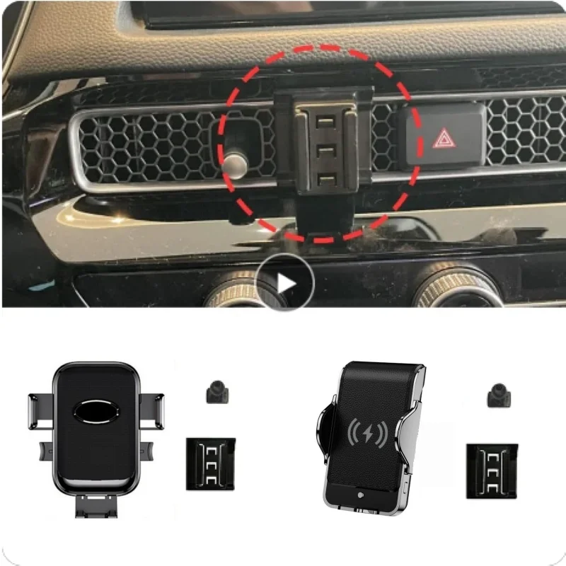 

Автомобильный держатель для телефона для Honda Civic 11th MK11 2022 2023 фиксированный кронштейн подставка для мобильного телефона гравитационная связь Быстрое беспроводное зарядное крепление