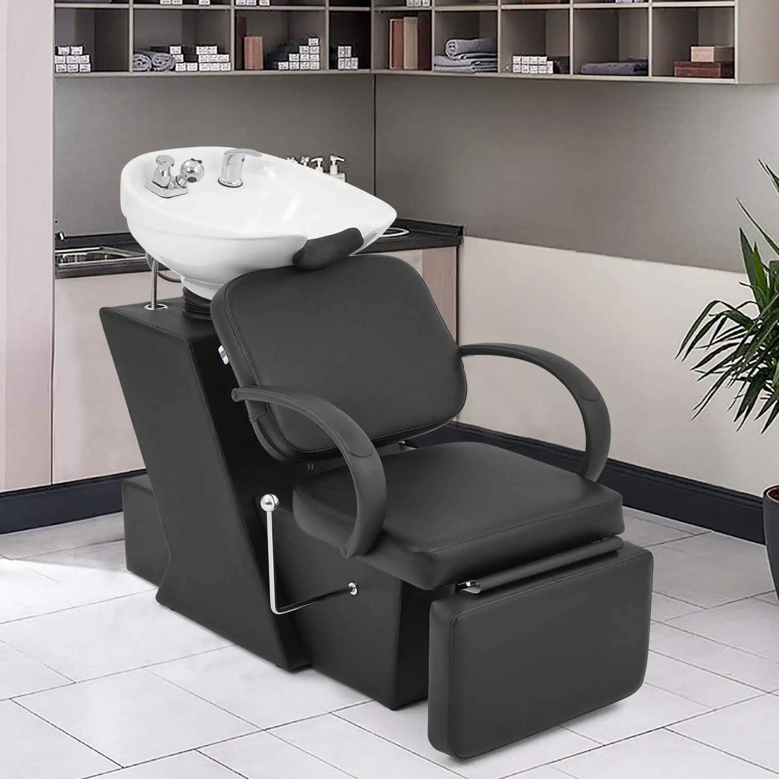High Quality Modern Beauty Salon Black Shampoo Bed Multifunctional Hairdressing Chair Shampoo Chair