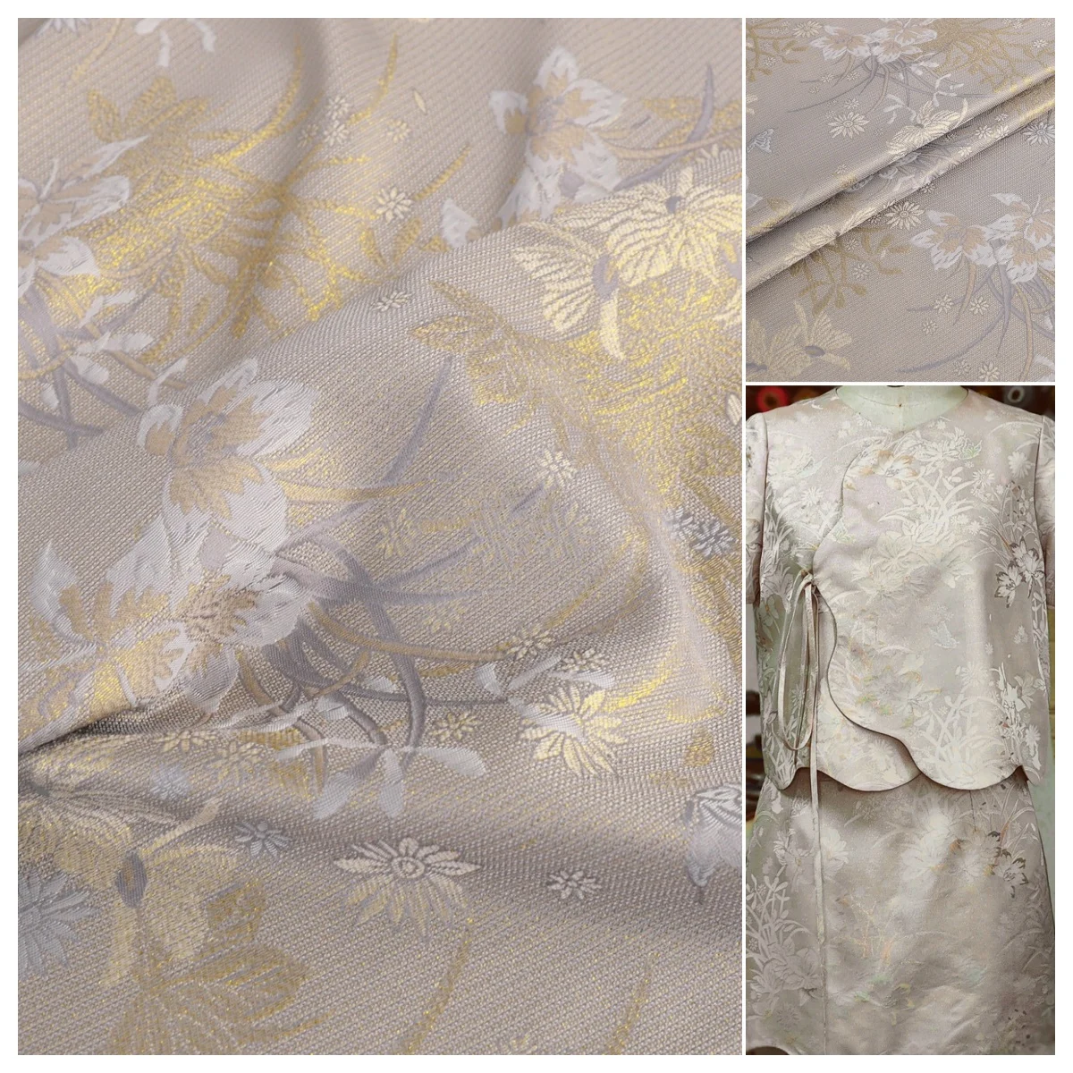 

Жаккардовая вышивка, шикарные и разные ткани, Heterochromatic Luo, двусторонние цветы, свадебный банкет, события, Cheongsam, текстуры