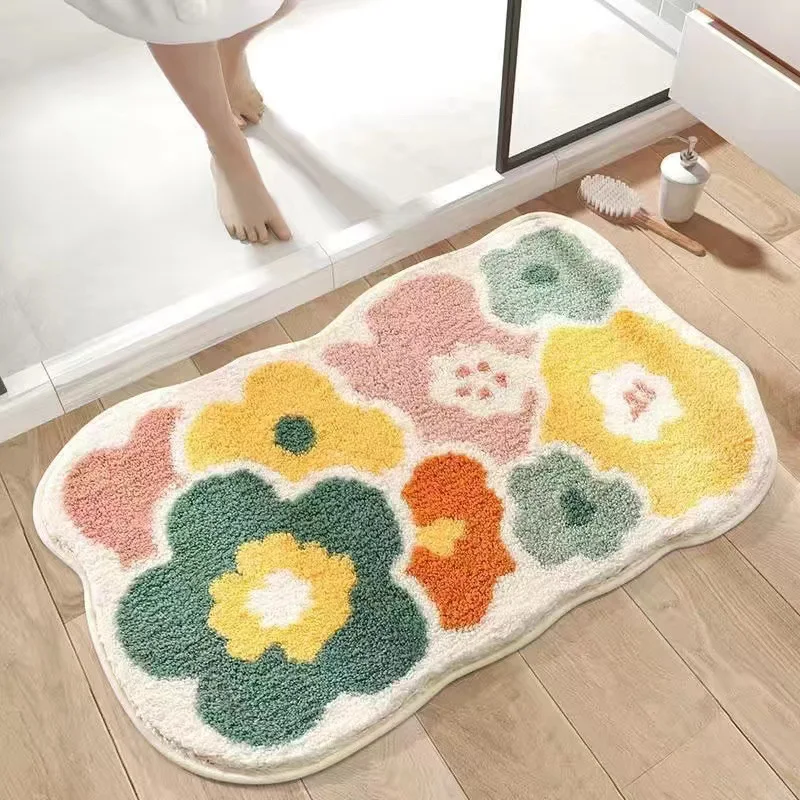 Xiaomi Luxury Floral Bathroom Floor Mat Super Absorbent Quick Drying Non-slip Soft and Durable Suitable for Bathroom Bedroom