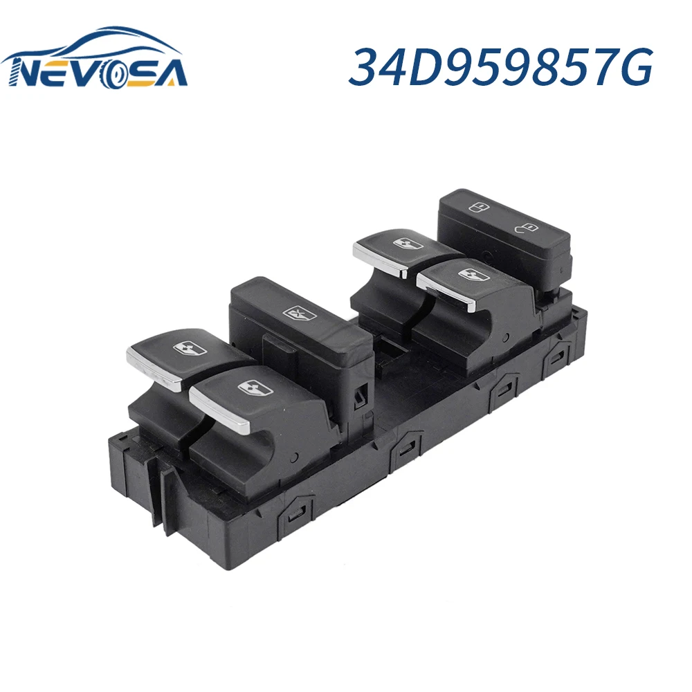 NEVOSA 34D959857G  Electric Power Master Window Switch Button For Volkswagen VW Santana Red light 16Pins