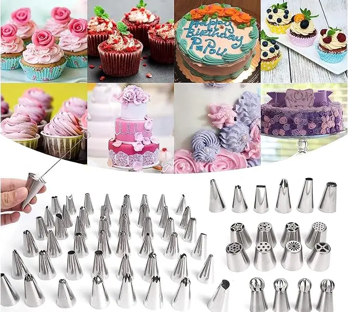 359PCs Cake Decorating Baking Supplies Kit, Baking Set with 66 Piping Tips, Icing Bags and Tips Set for Beginners,Baking Tools,C - Image 5