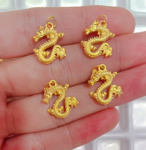 999 real gold dragon pendants for couples 3d hard gold jewelry pendant  fine gold dragon pendant