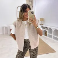 Korean Dongdaemun V-neck Double-sided Hand-sewn Woolen Vest Women's Elegant Woolen Vest Fashionable Outerwear Jacket