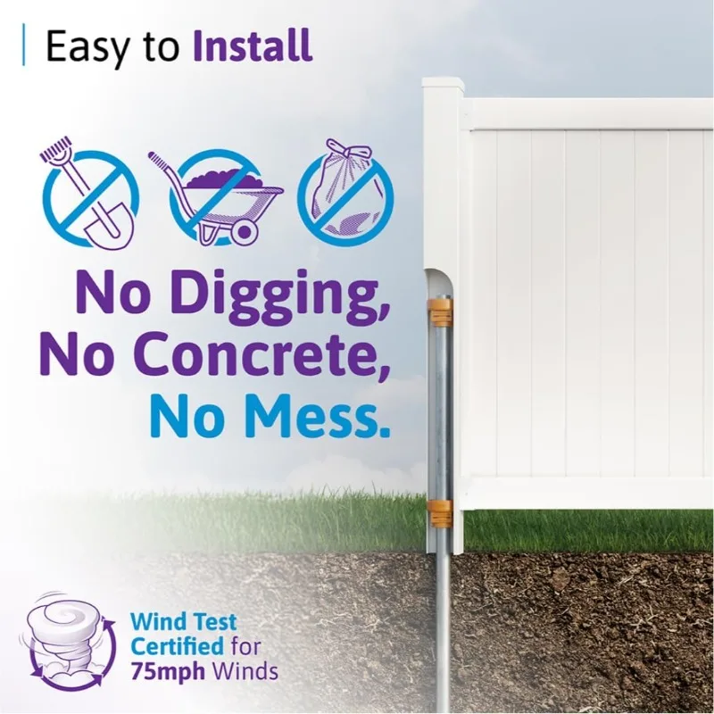 4ft H x 4ft W (1 Gate) No Dig WamBam Nantucket Gate Kit، White Vinyl Picket Yard Fence Gate مع الأجهزة المتضمنة لـ Nantucket