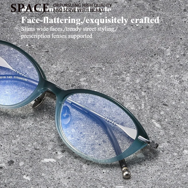 2026 Fashion Acetate Titanium Frame Handmade Glasses Natural Abalone Shell Decor Simple Versatile High Value Eyewear Men Women