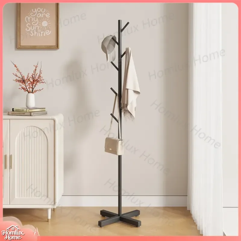 Light Luxury Metal Tree Branch Coat Rack with Rock Slab Vertical Floor Standing Clothes Hanger for Bedroom Living Room