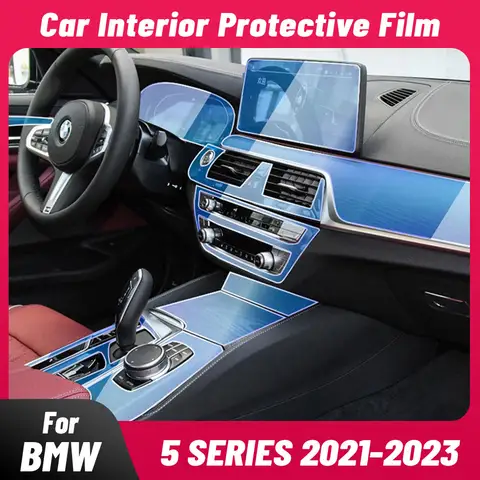 Anti-scratch Car Interior Center Console Media Dashboard Navigation TPU Protector Film For BMW 5 Series G30 G31 2021-2023