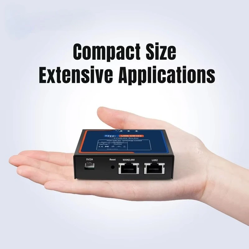 Industrial 4G LTE Cat1 Cellular Router VPN SIM Slot Global Frequency Band 100Mbps RJ45 Port 1WAN/LAN+1LAN DDOS USR-DR185s-G