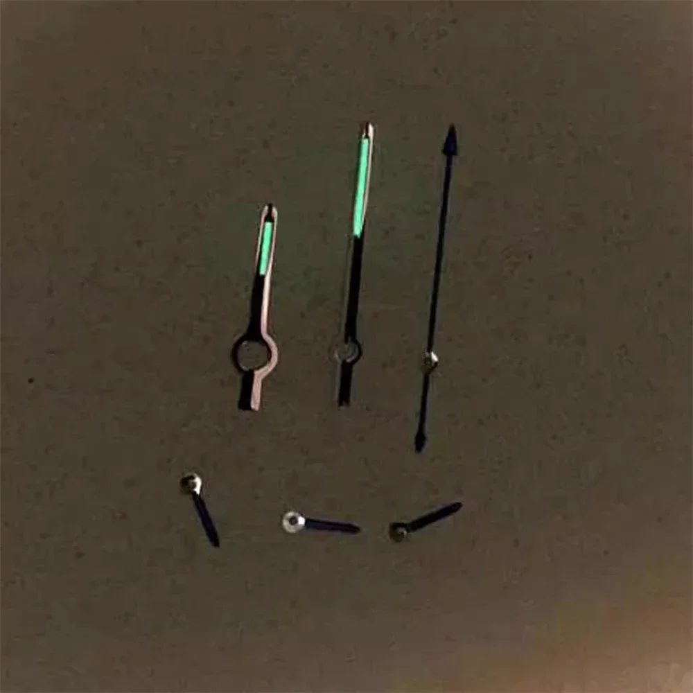 ساعة يد عالية الجودة لحركة VK63 مؤشرات زرقاء/أصفر/أحمر/أبيض مع 6 قطع/مجموعة مضيئة باللون الأخضر DIY TSL