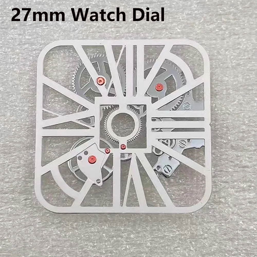 

Watch Dial 27mm Square Hollow Watch Face for NH70 Movement Replacement NH70 Dial No Luminous Modified Accessories