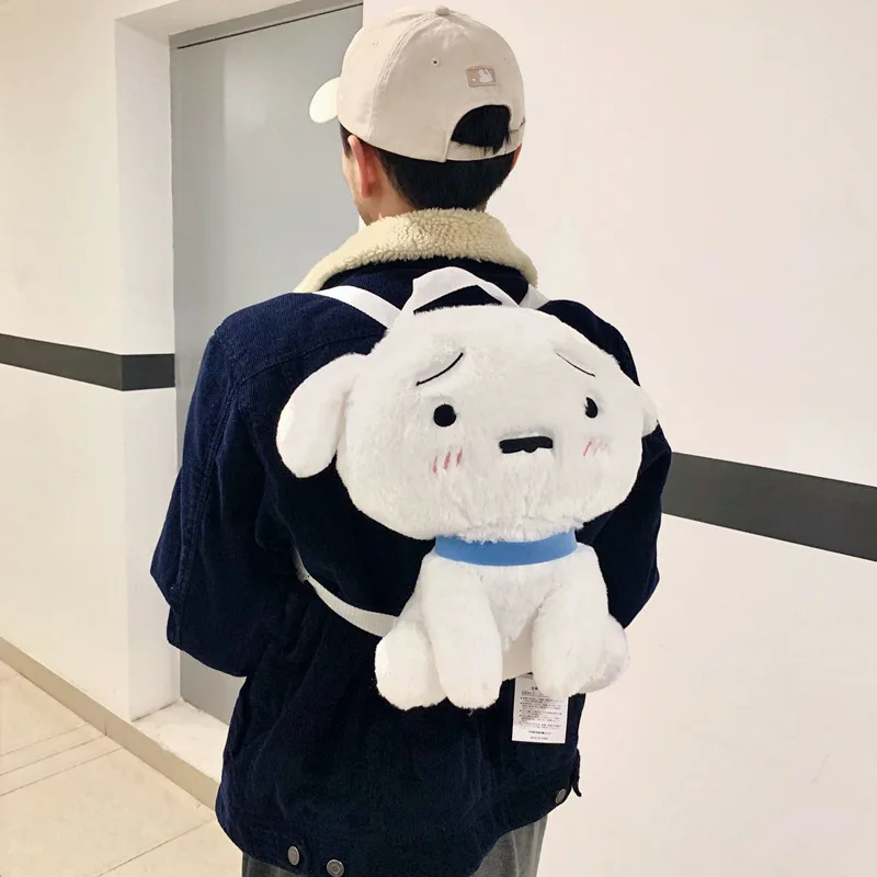 Crayon Shin-Chan Nohara Shiro Backpack Cute Cartoon Backpack Little White Dog School Bag Anime Peripherals Holiday Gift Toys