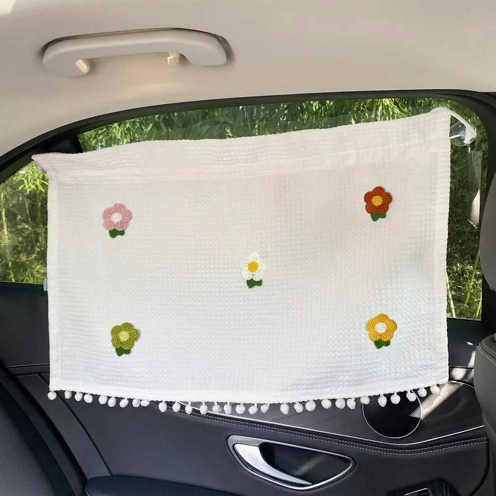 Car Window Curtain  Excellent Adjustable Snap Cloth  Car Bow Pattern Side Window Curtain Summer Use