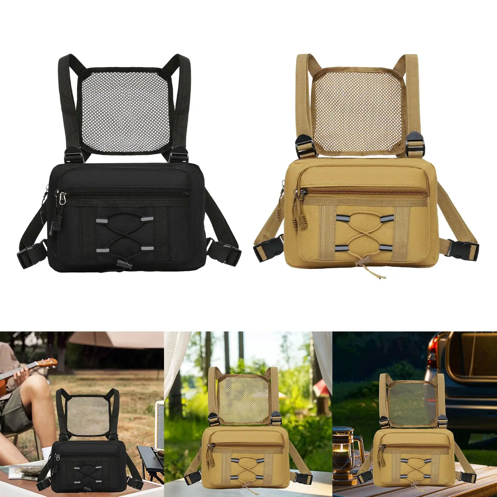 Breathable Binocular Harness Chest Bag with Rangefinder Pocket for Birdwatching Hiking Camping Waterproof Bino Pouch view 4