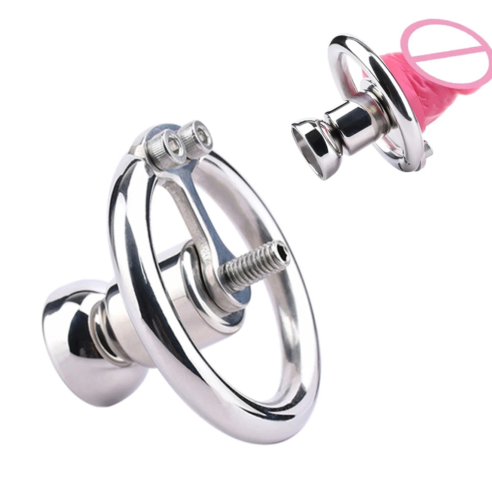 Inverted Urethral Chastity Cage Device with Pink Color Dildo Head for Sissy Couple BDSM Play Sissy Penis Rings Intimate Products